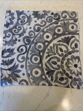 2 Pottery Barn Gray and White Silk Cotton Pillow covers